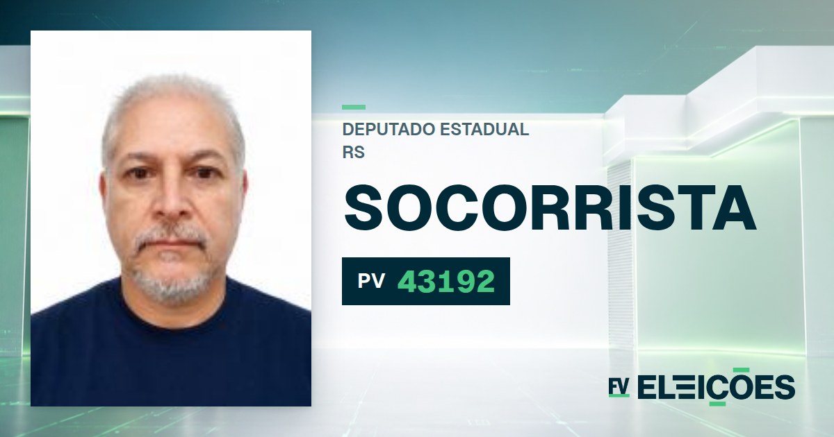 Quem é Socorrista, candidato a deputado estadual do RS pelo PV