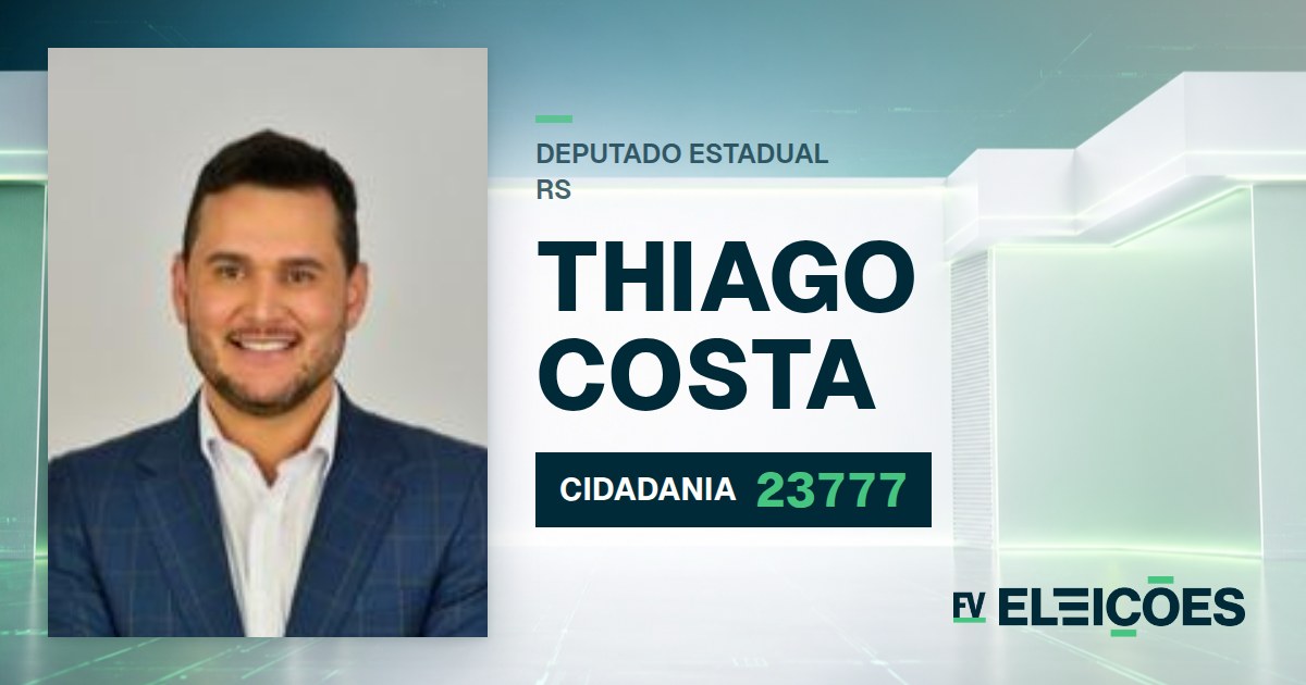 Quem é Thiago Costa, candidato a deputado estadual do RS pelo CIDADANIA