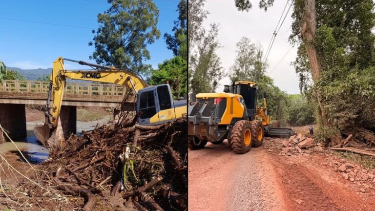 Roca Sales intensifica recuperação de acessos e áreas atingidas pela cheia