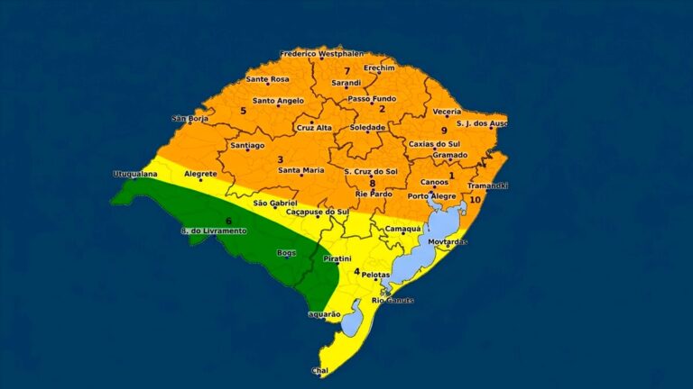Defesa Civil emite alerta laranja para chuva intensa e até granizo na metade norte do RS
