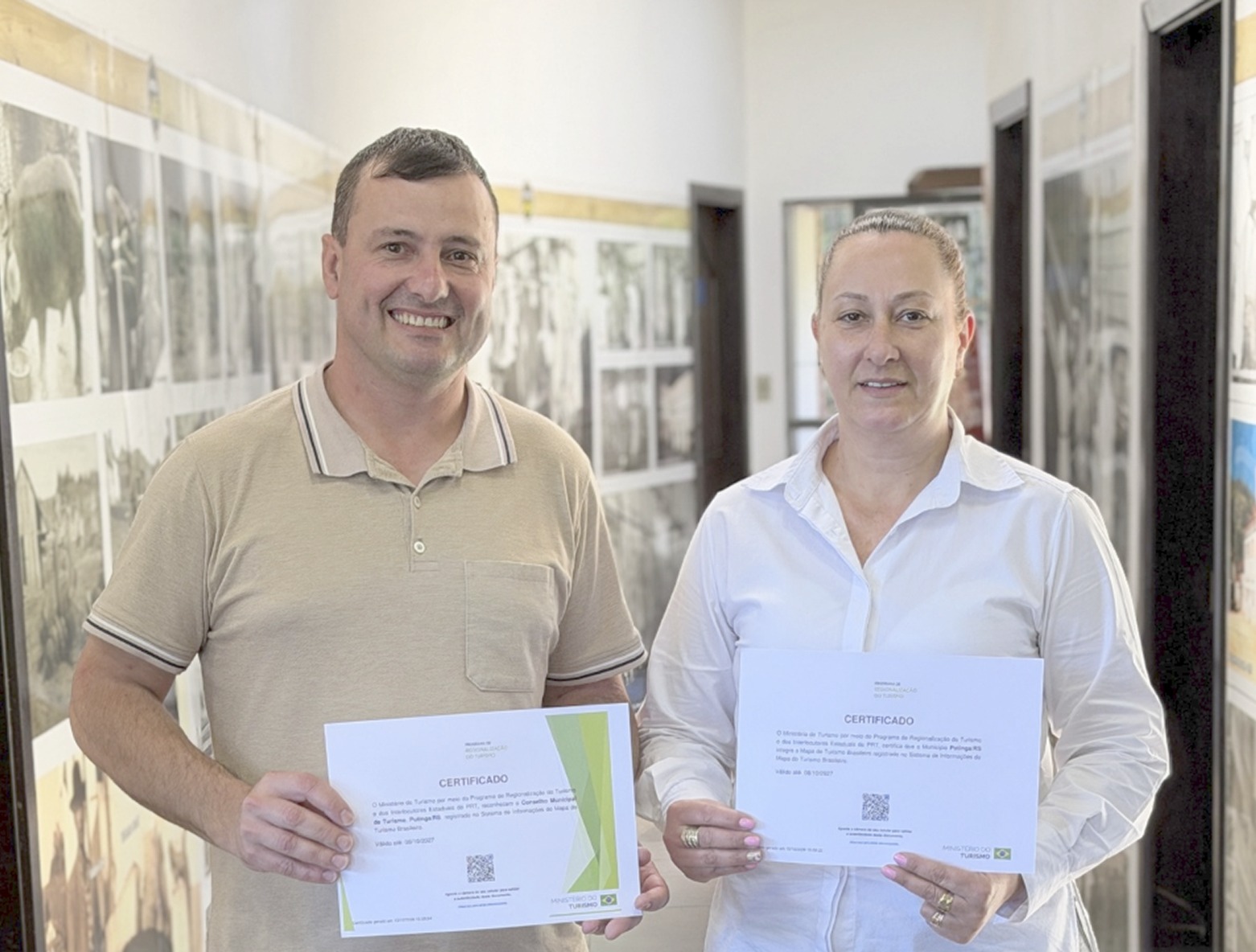 *Prefeito Juliano Moretto e ⁠Secretaria do Turismo Iane Mezzomo